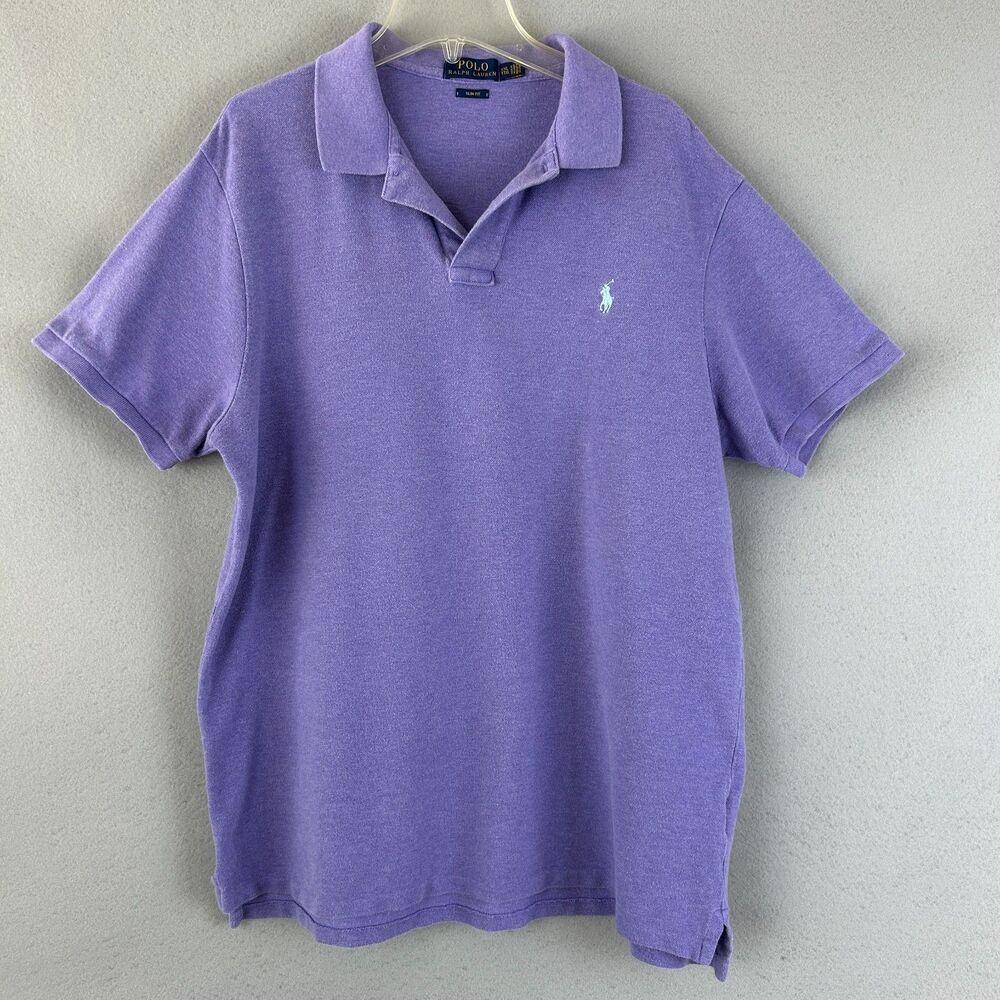 Polo Ralph Lauren Slim Fit Mens XXL Purple Lavender Pique Polo Shirt Pony Logo